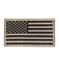 Khaki/Black American Flag Patch with Hook Back